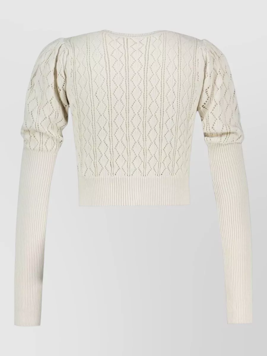 Vivienne Westwood Cotton Frost Flower Lace Cropped Crewneck Cardigan