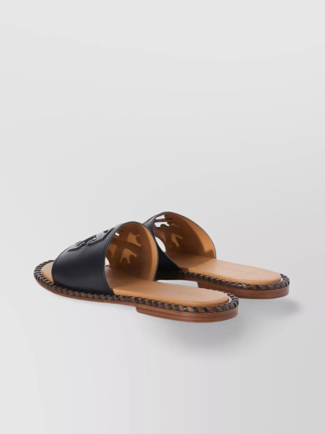 Off-White Arrow-Embossed Leather Slides Cut-Out Design