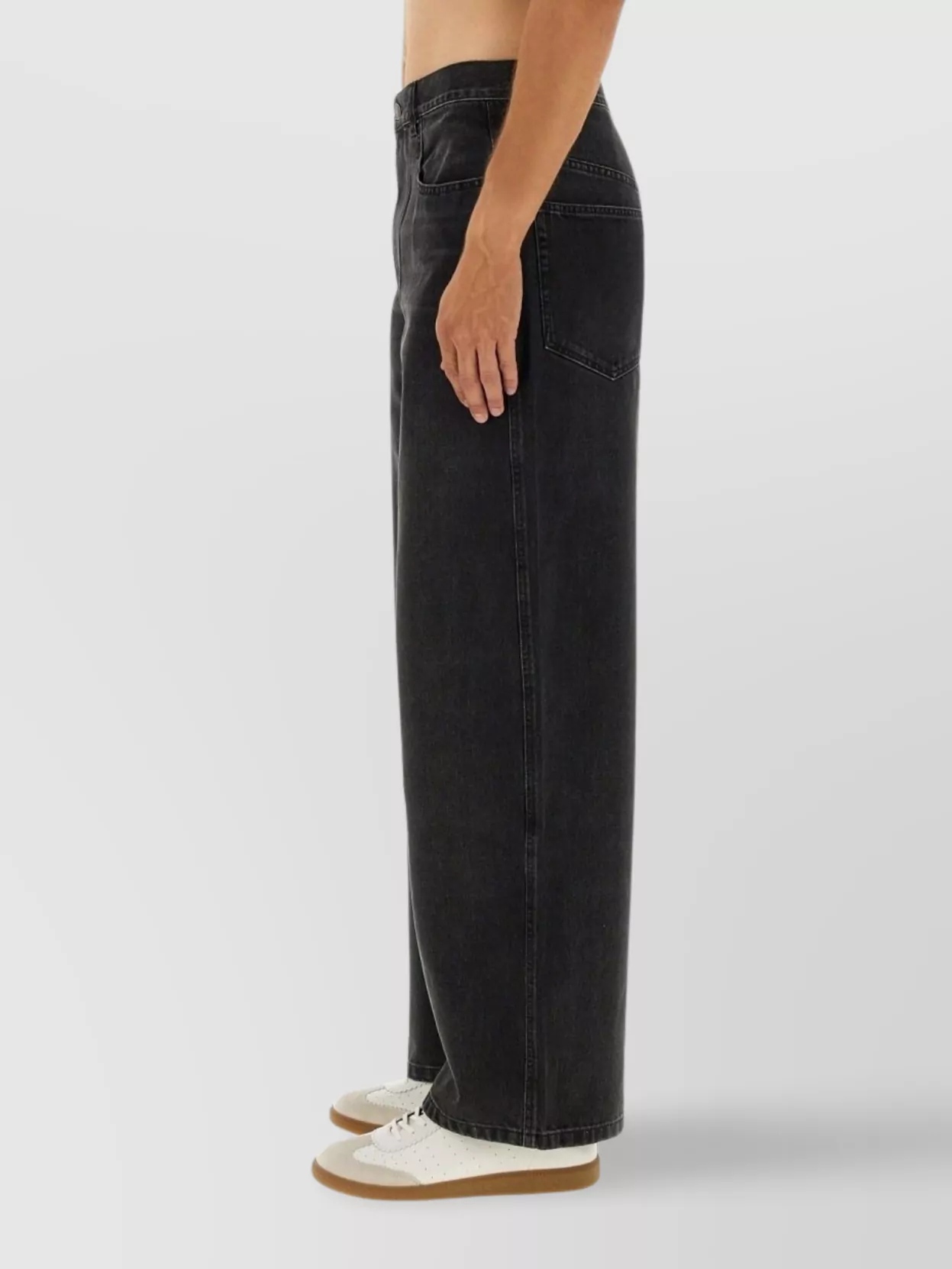 Isabel Marant Five-pocket Belt Loop Stitched Trousers In Blue
