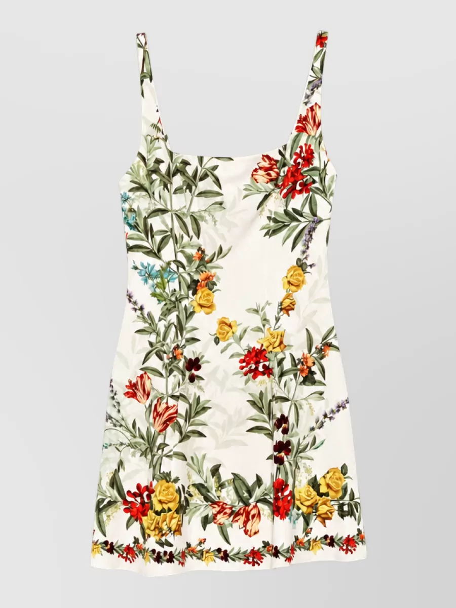 Alice + Olivia floral print square neck sleeveless mini dress