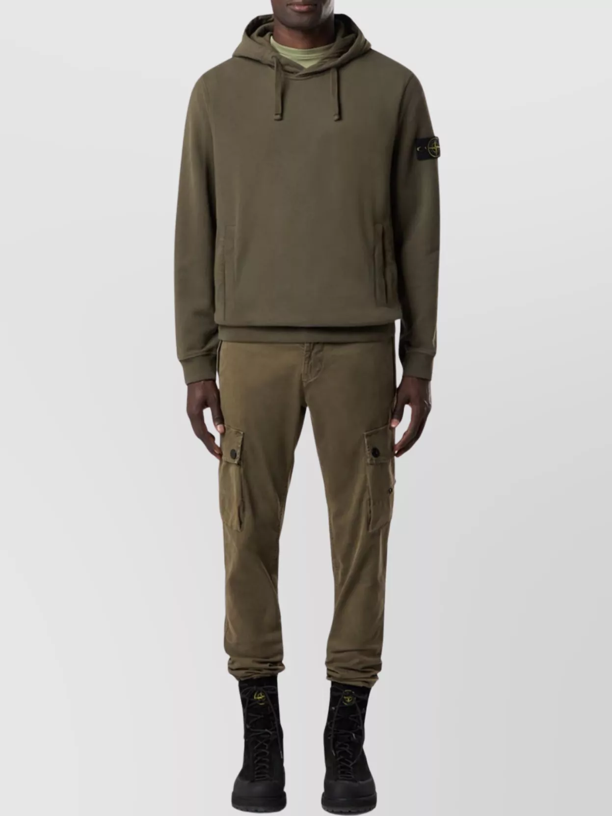 Stone Island Brushed Organic Cotton Fleece Hoodie