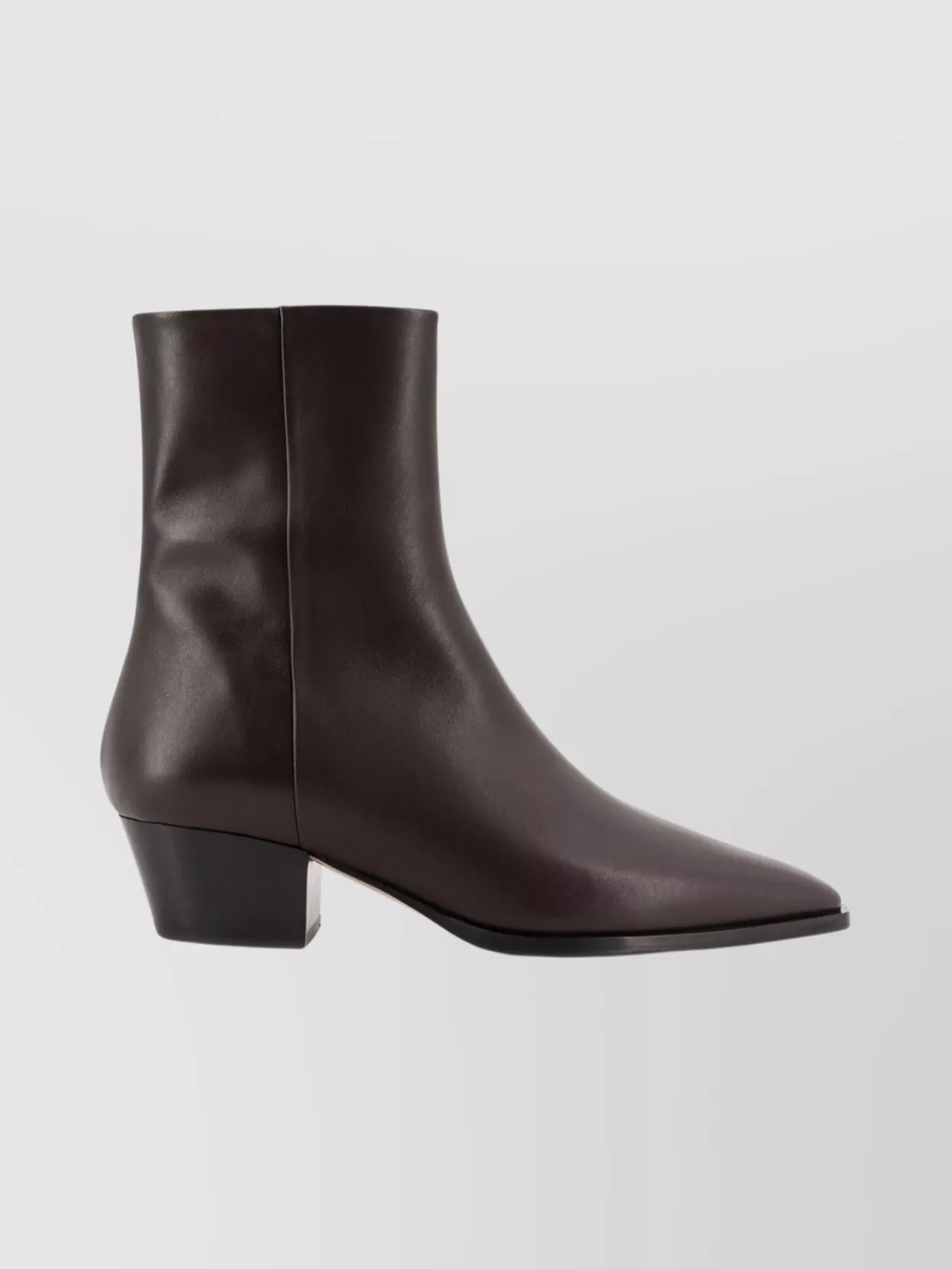 Aeyde Leather Ankle Boots Block Heel In Brown