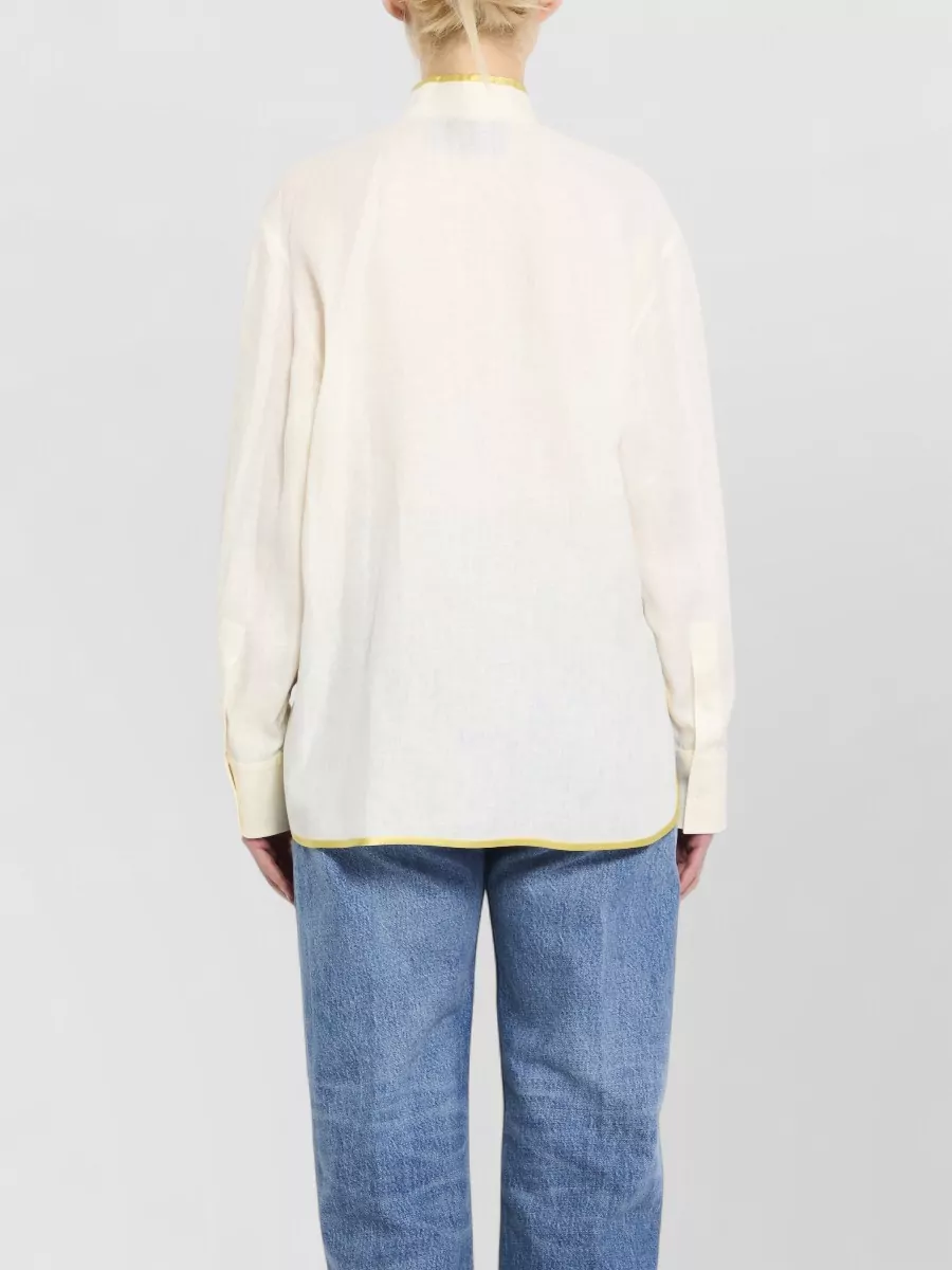 Valentino Garavani Embroidered Linen Long-Sleeve Shirt