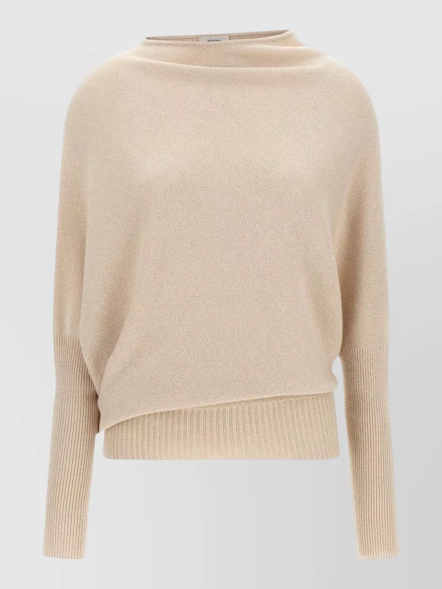 Agnona cashmere asymmetric boat neck sweatshirt