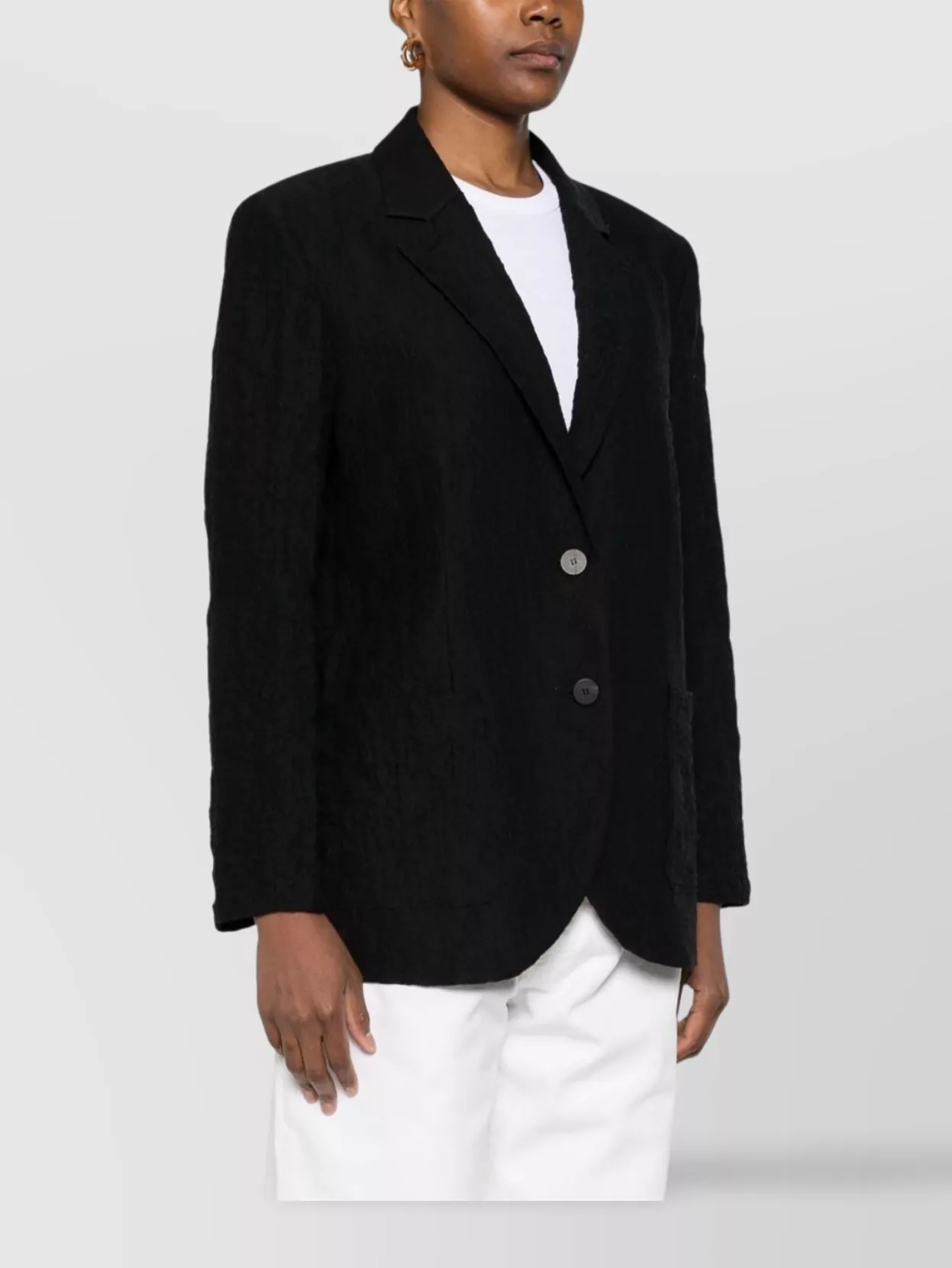 Shop Harris Wharf London Textured Cotton Blend Blazer Jacket