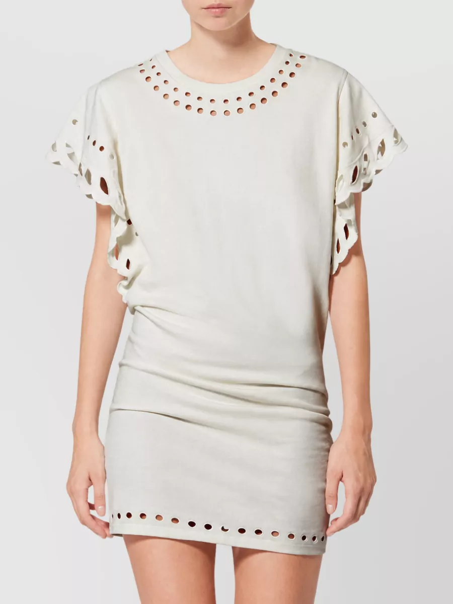 Isabel Marant Cotton Laser Cut Mini Dress