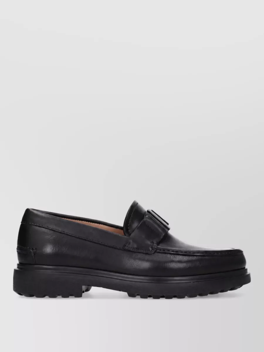 Ferragamo Leather Monk Shoes