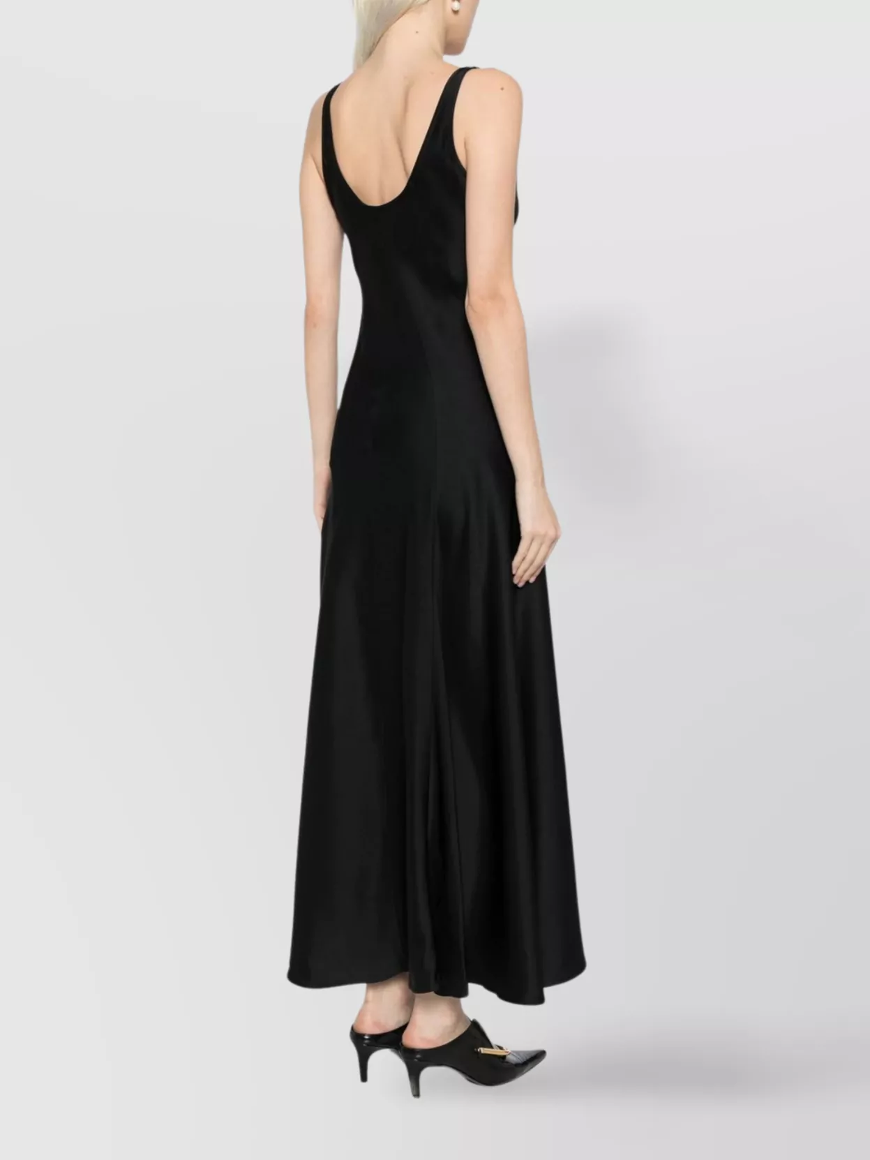 Jil Sander Long Dress With Fitted Bodice And Flared Skirt In Black