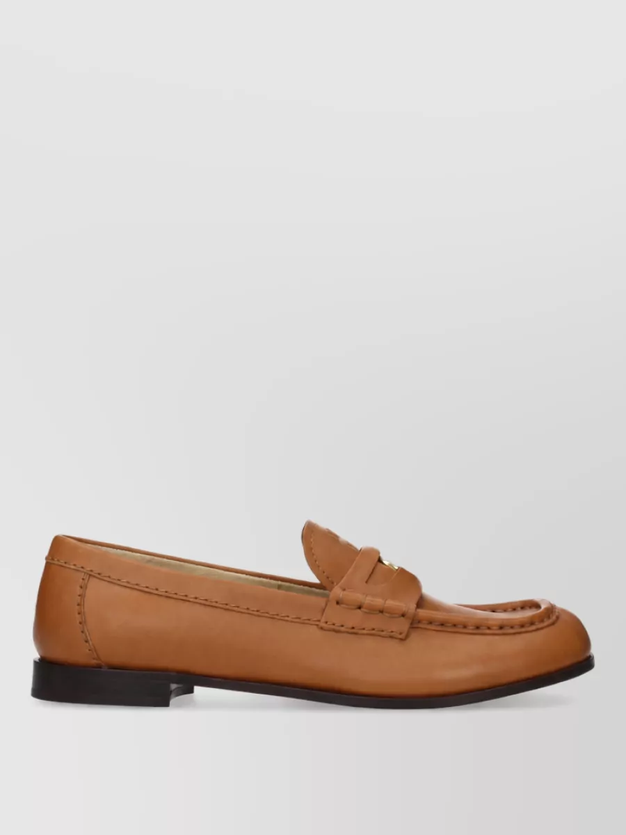 Miu Miu Leather Slip-On Loafers