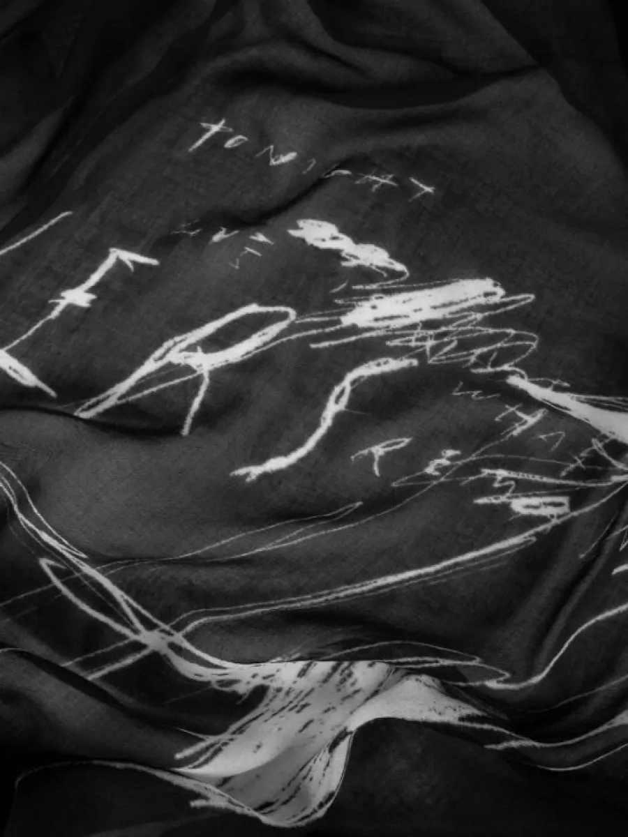 Ann Demeulemeester Cashmere Rocker Print Square Scarf