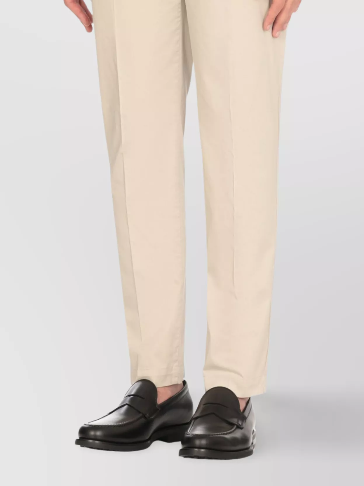 Pt Torino Straight Cotton Trousers Belt Loops In White