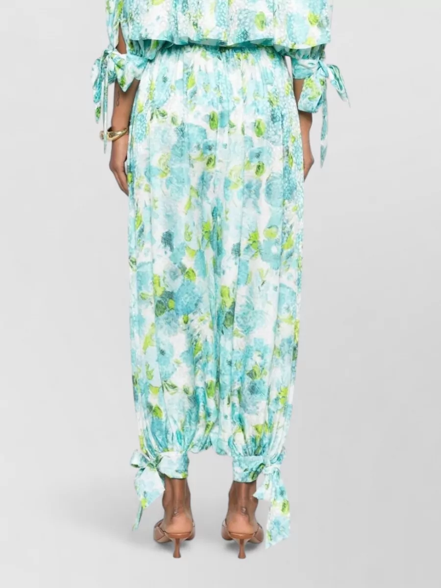 Chloé Silk Floral-Print Jacquard Trousers