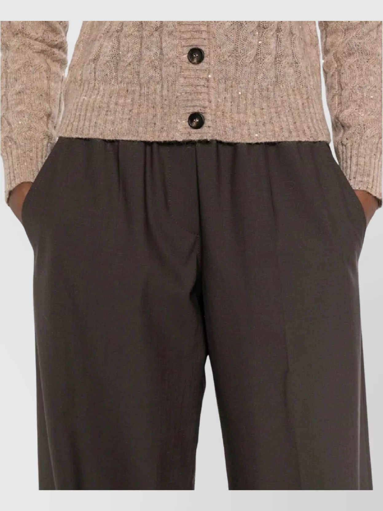 Brunello Cucinelli Wide Leg Trousers Elastic Waistband