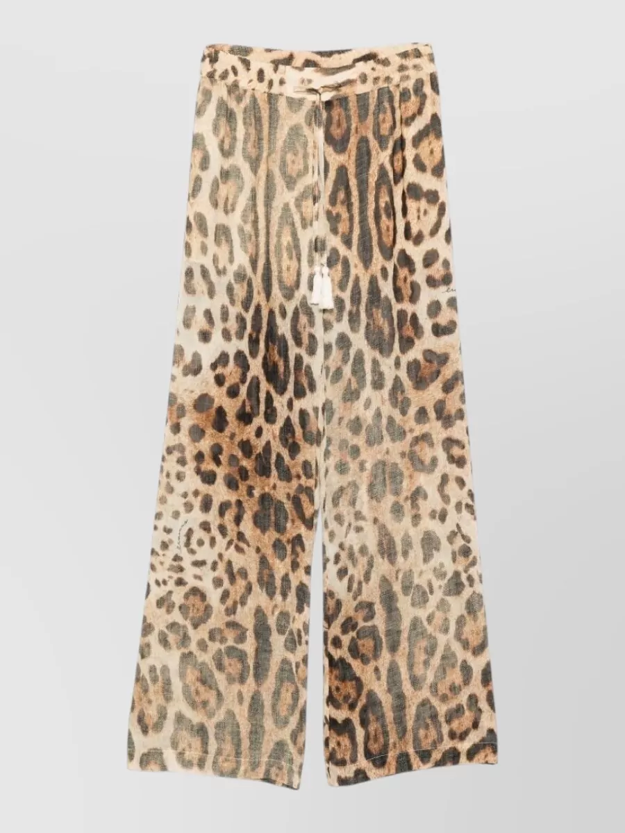 Ermanno Firenze Leopard-Print Wide-Leg Trousers