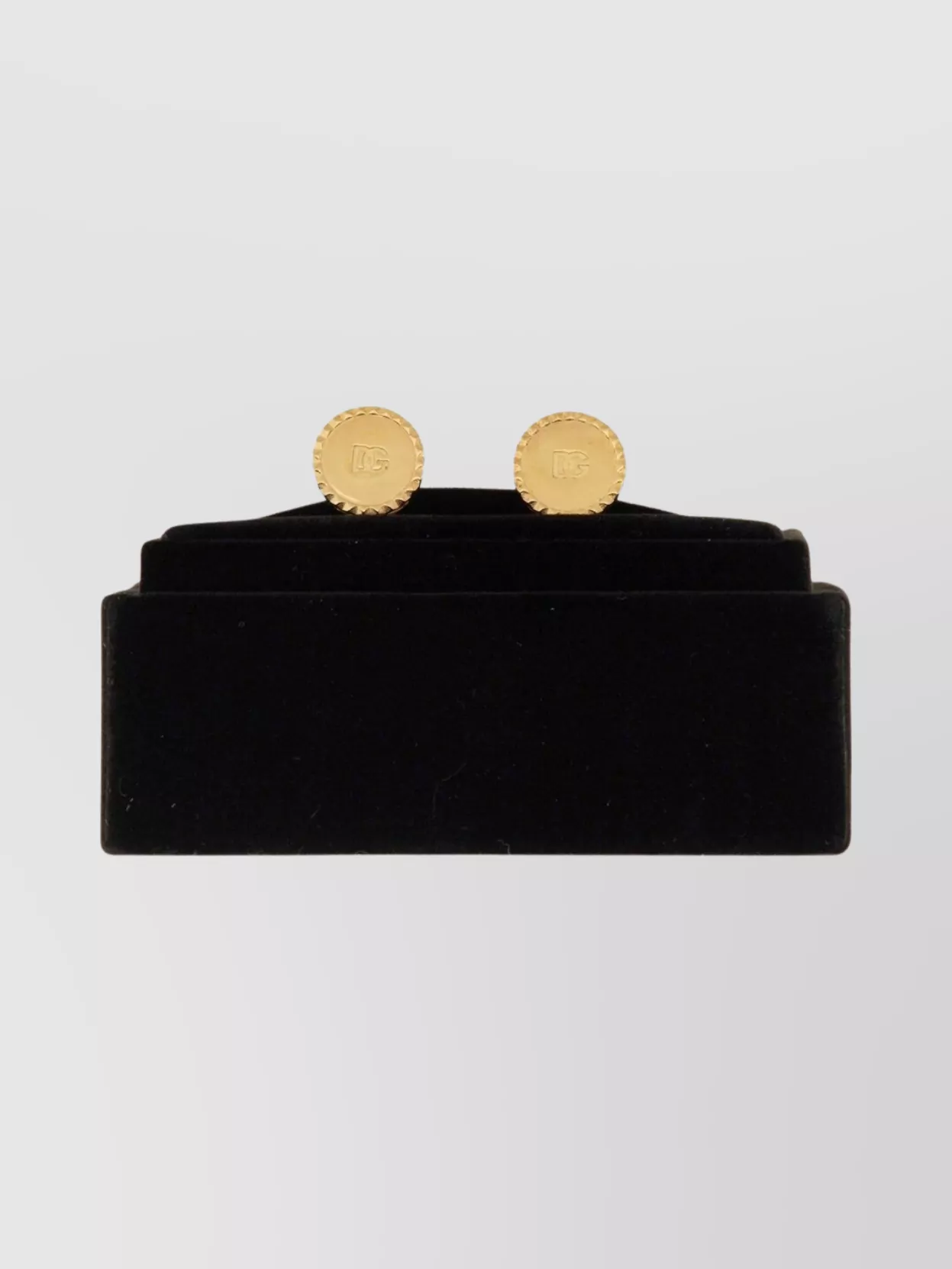 Dolce & Gabbana Logo Round Cufflinks Polished Finish