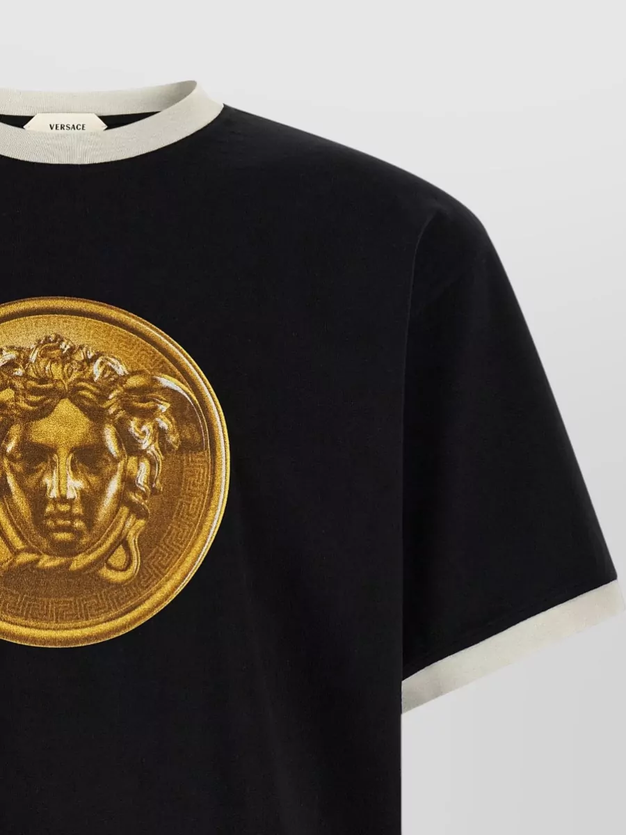 Versace Cotton Printed Crew-Neck Short-Sleeve T-Shirt