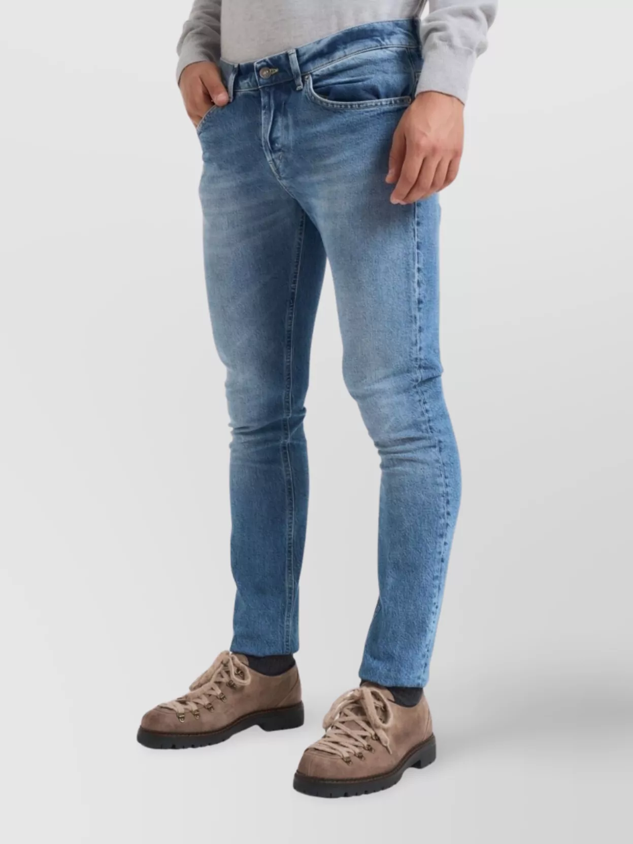 Dondup Straight Leg Jeans Featuring Five Pocket Design In Blue