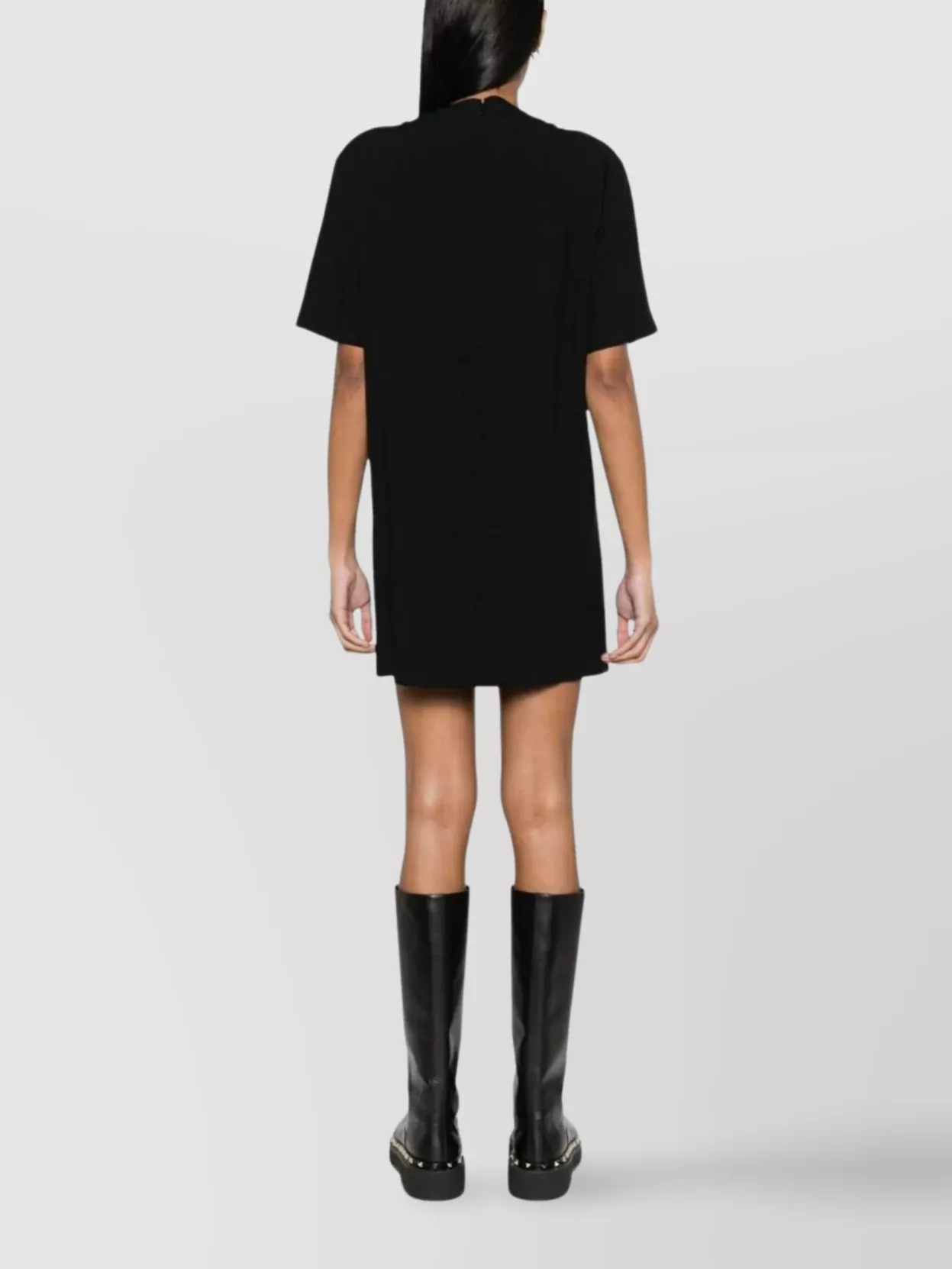 Moschino Dress With Gold Chain And Heart Pendant In Black