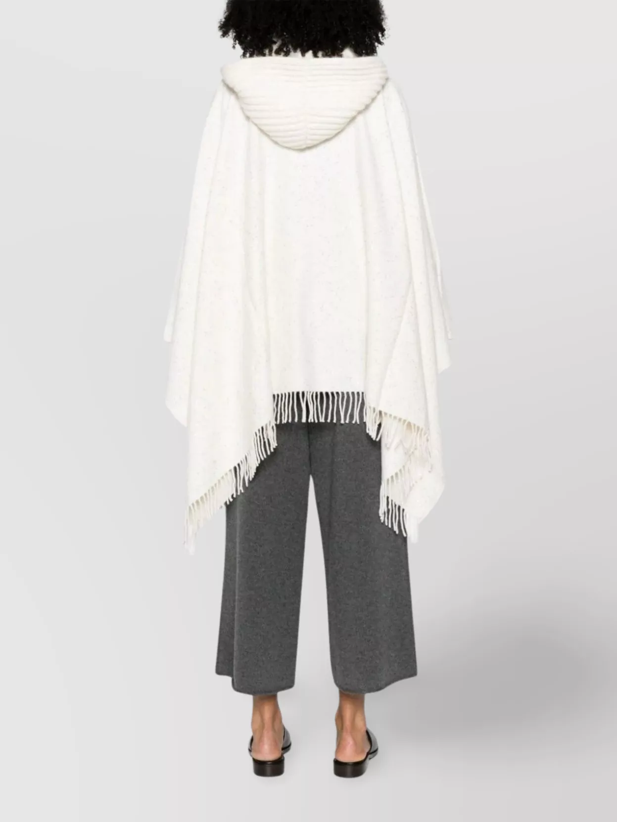 Fabiana Filippi Soft Cape Hooded Fringe Jacket