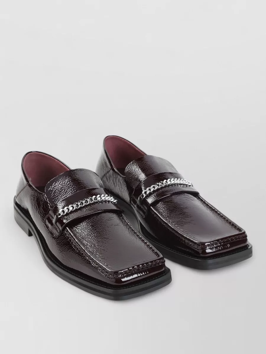 Martine Rose leather chain-detail loafers