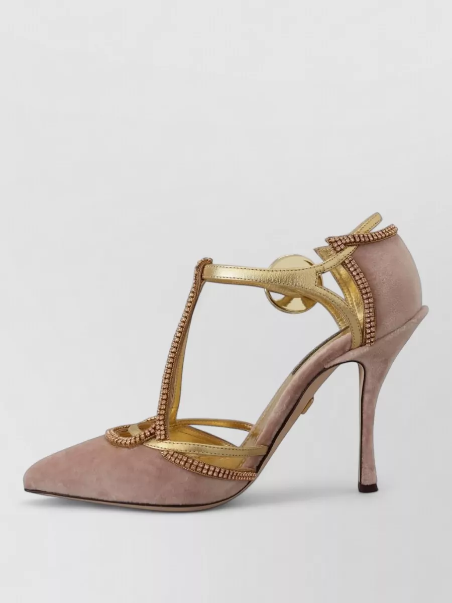 Dolce&Gabbana Crystal-Embellished T-Strap Sandals