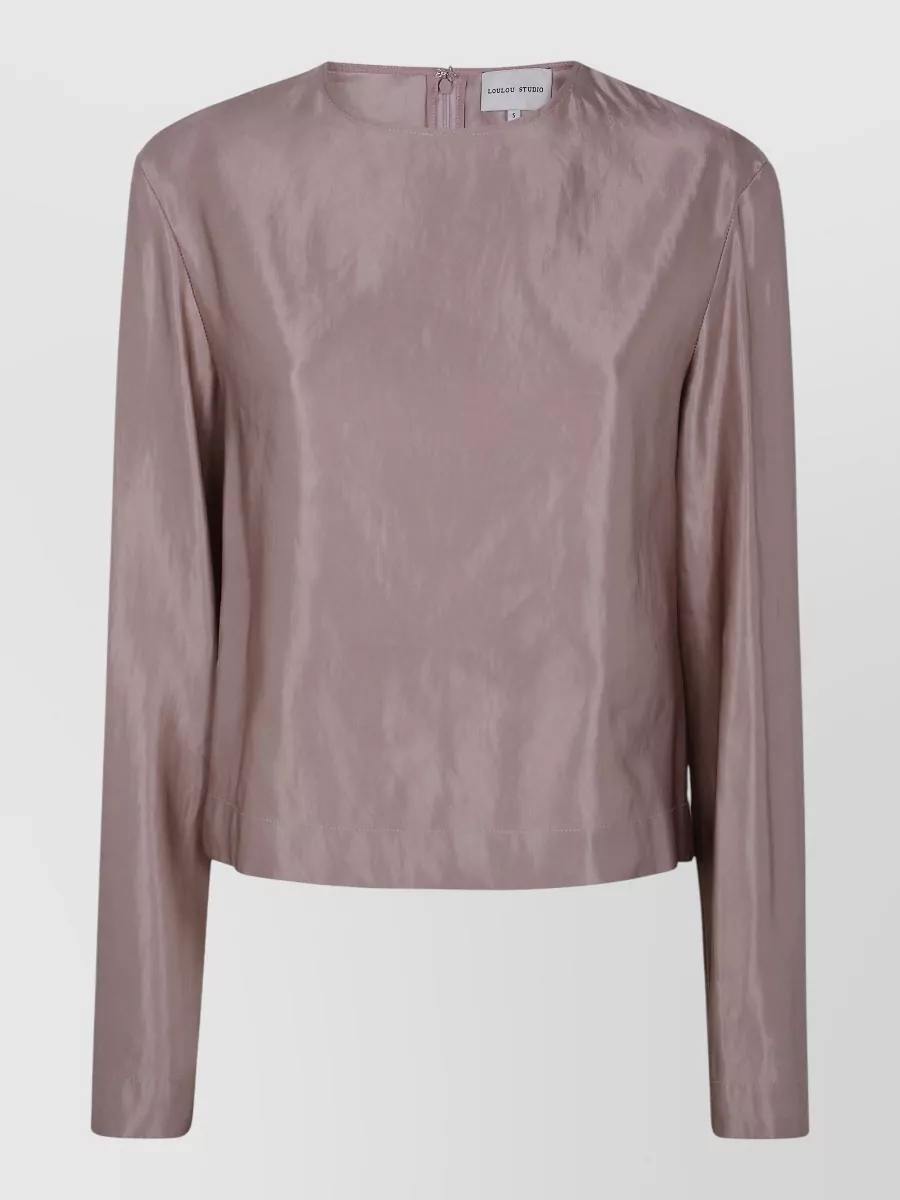 Loulou Studio Silk blend round neck blouse