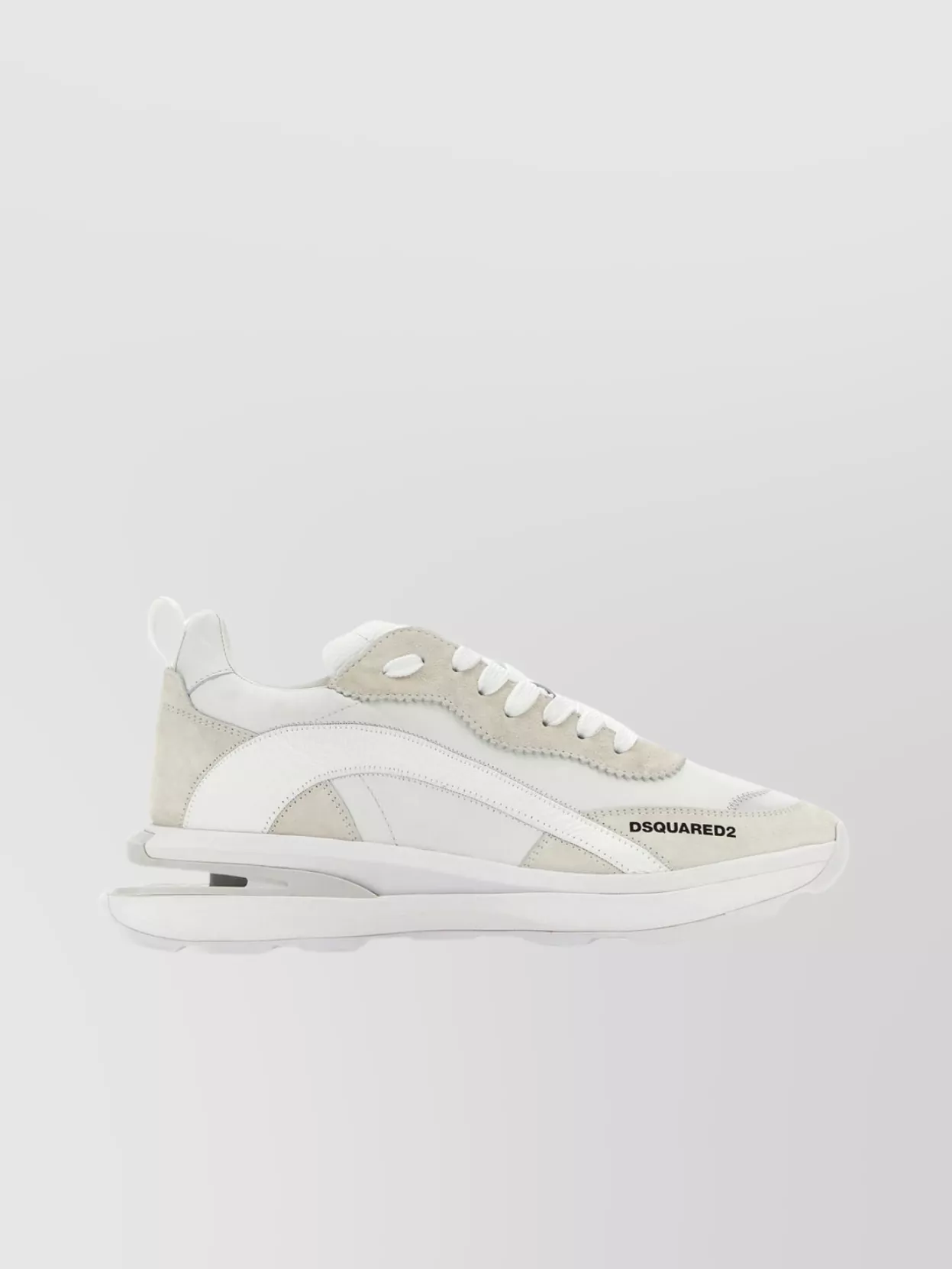 Shop Dsquared2 Leather And Suede Slash Sneakers In White