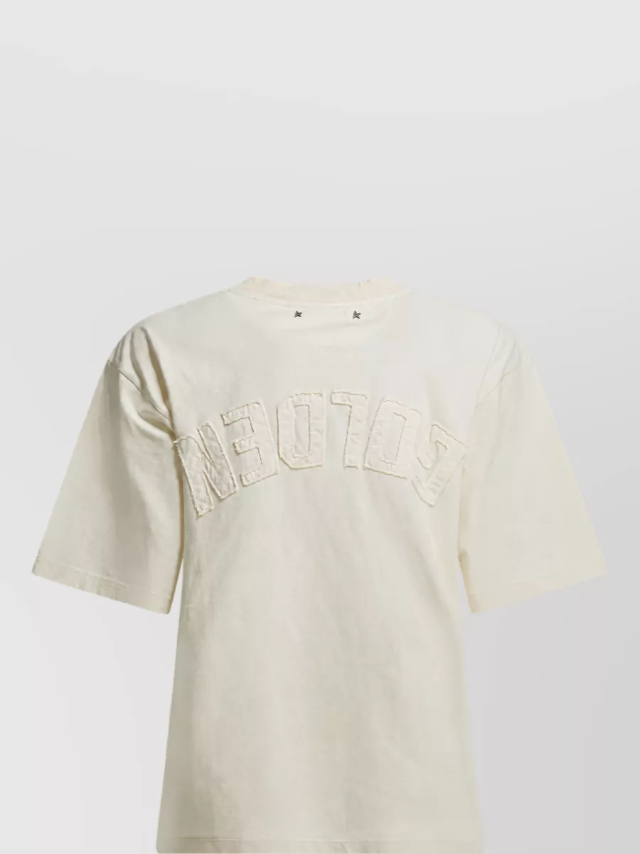Golden Goose Cotton Crew Neck Logo Print T-Shirt