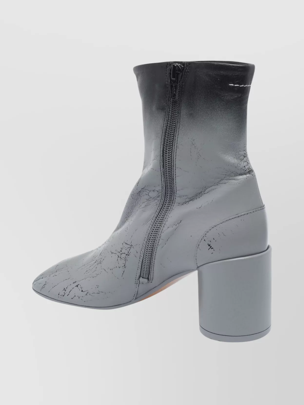 Mm6 Maison Margiela Stylish Block Heel Leather Ankle Boots In Multi