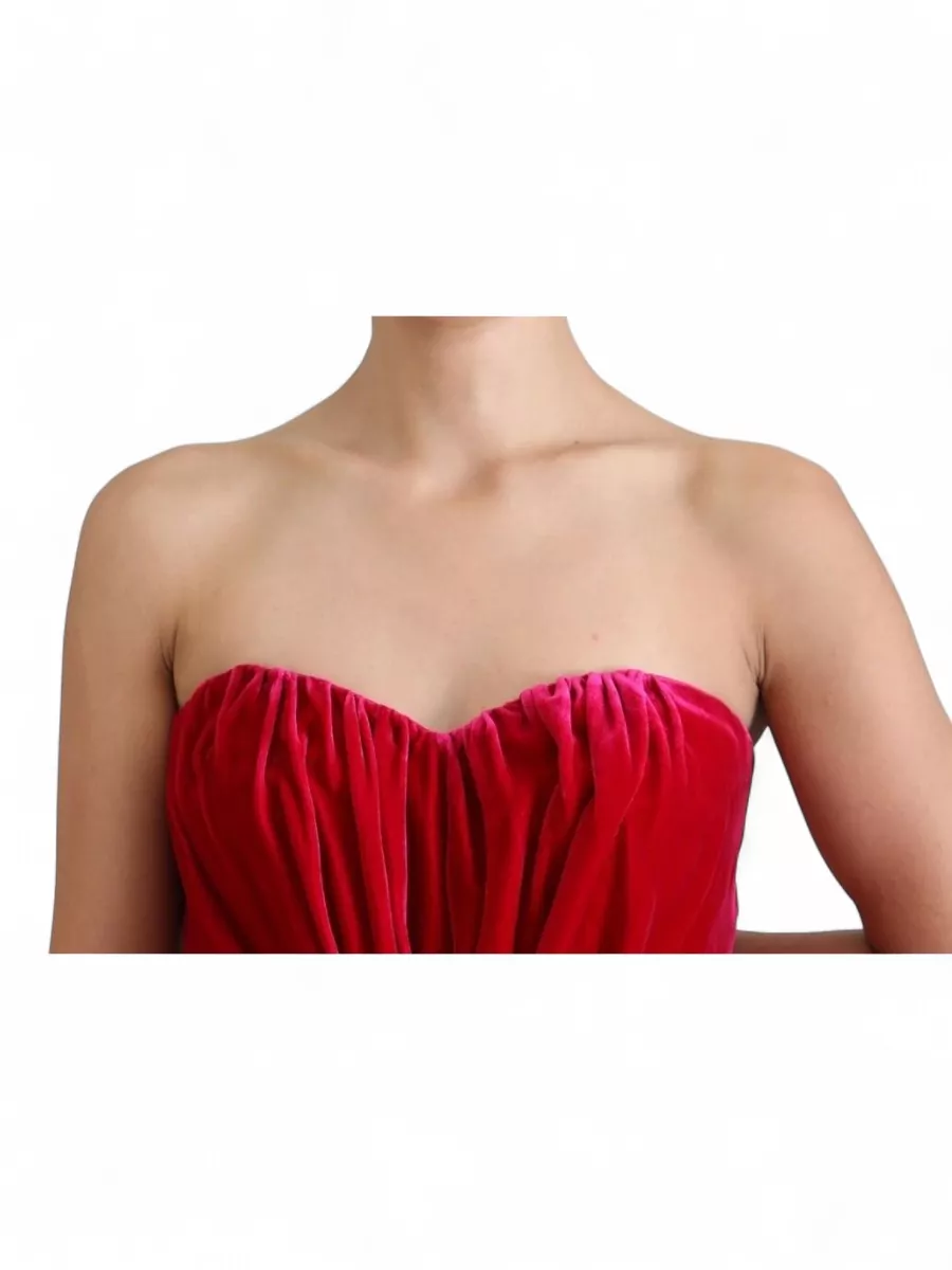 Dolce&Gabbana Silk Strapless Midi Dress