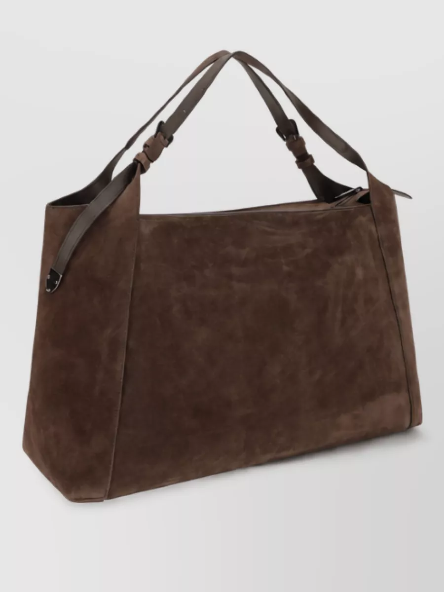 Brunello Cucinelli Na Suede Leather Tote Bag