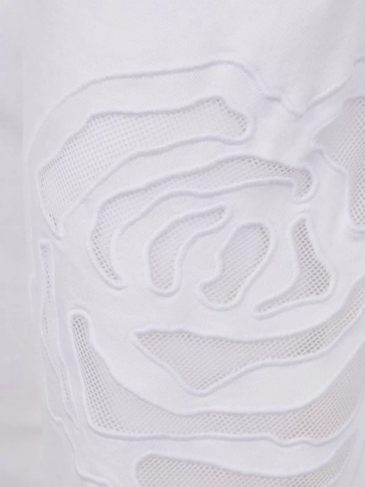 Blugirl Embroidered Mesh Detail Jeans With Rear Pockets In White