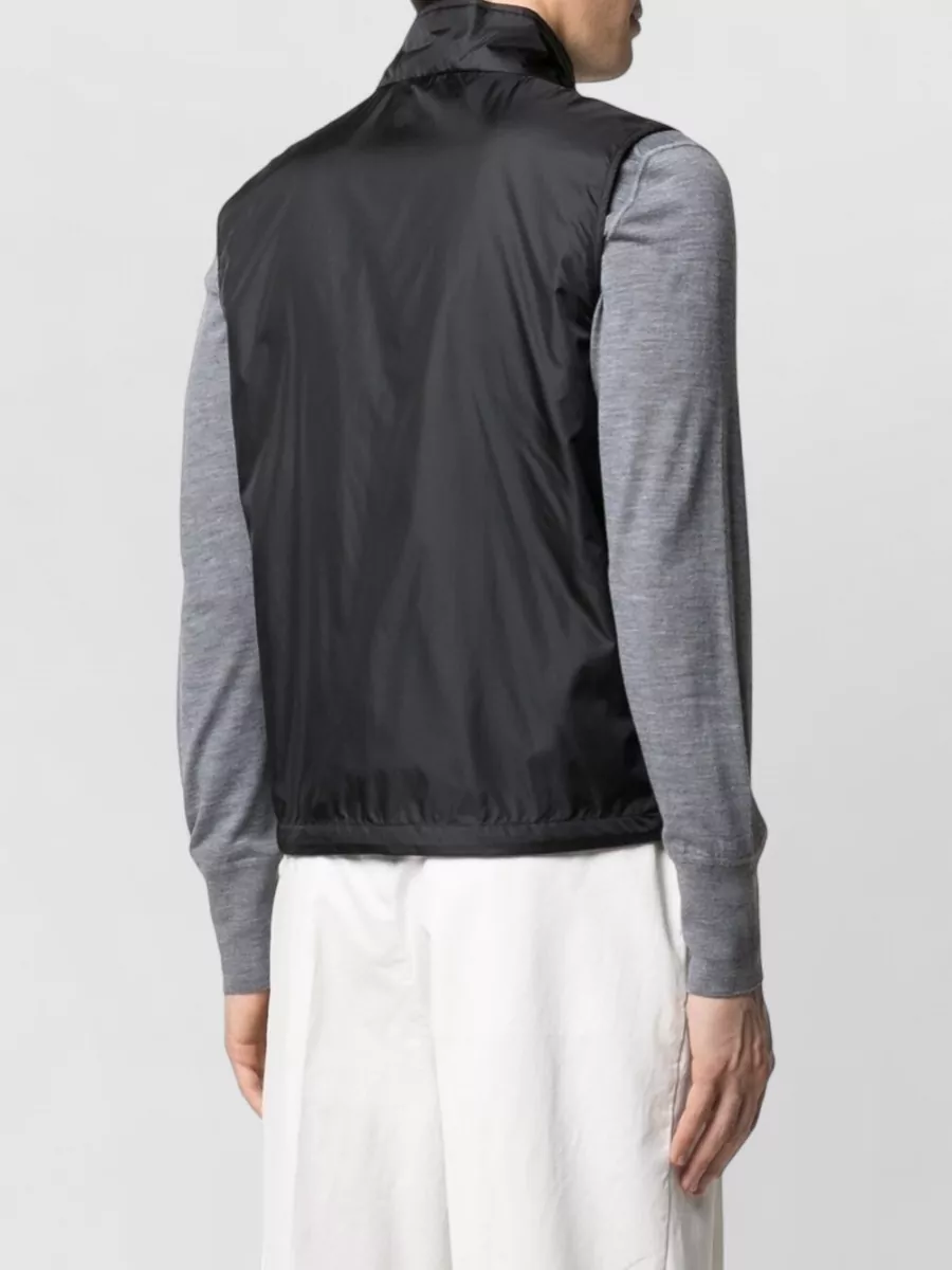 Aspesi Silk Nylon Sleeveless Jacket High Collar Pockets