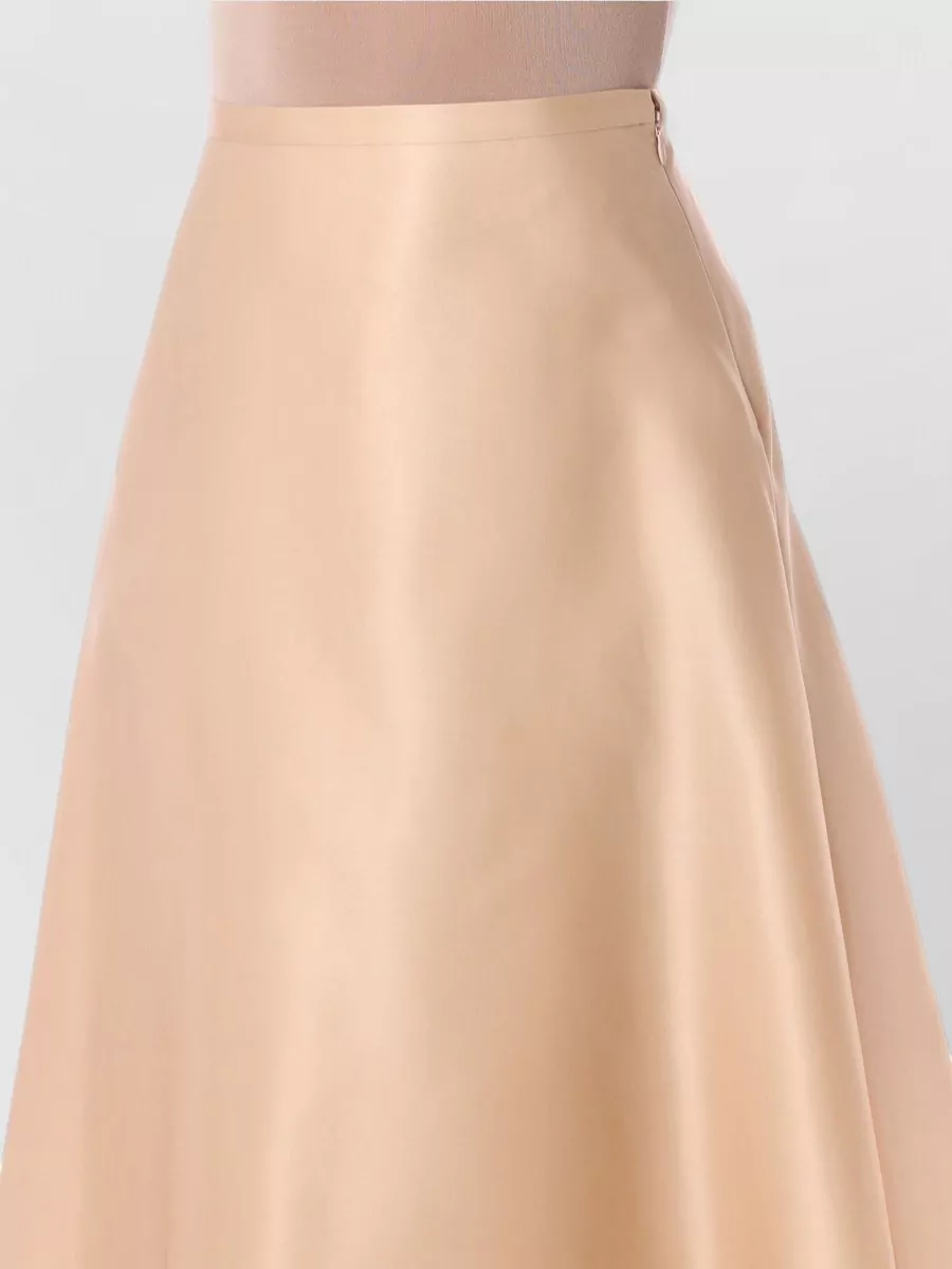 Alberta Ferretti A Line High Waisted Organza Midi Skirt