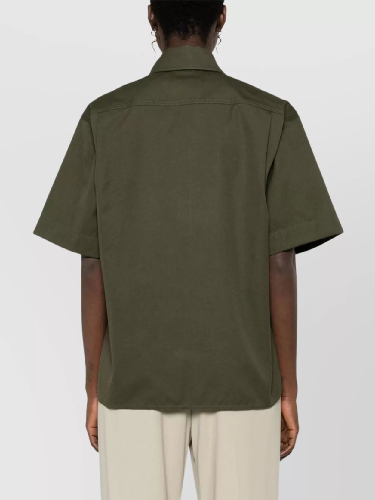 Max Mara Cotton Shirt With Wide Sleeves And Curved Hem