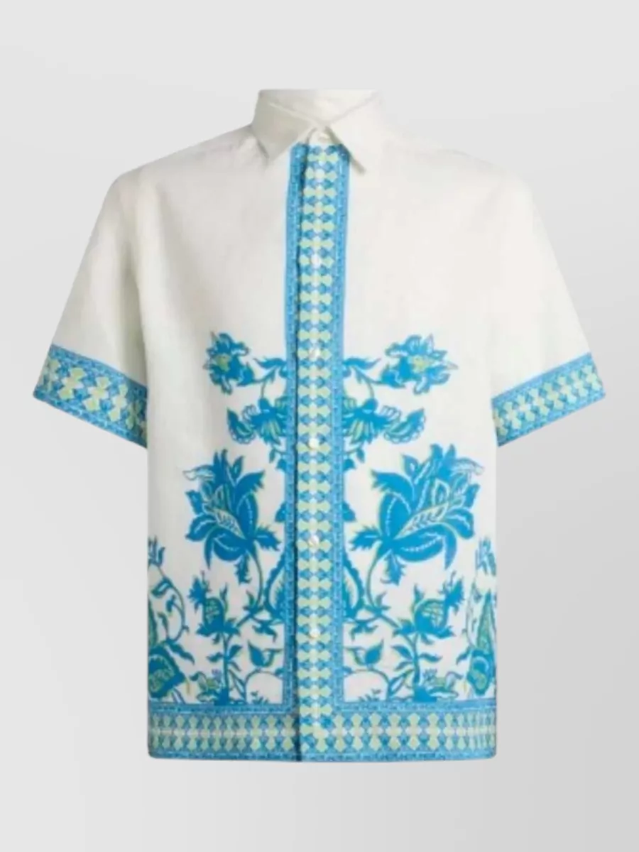 Etro floral geometric print short-sleeve shirt
