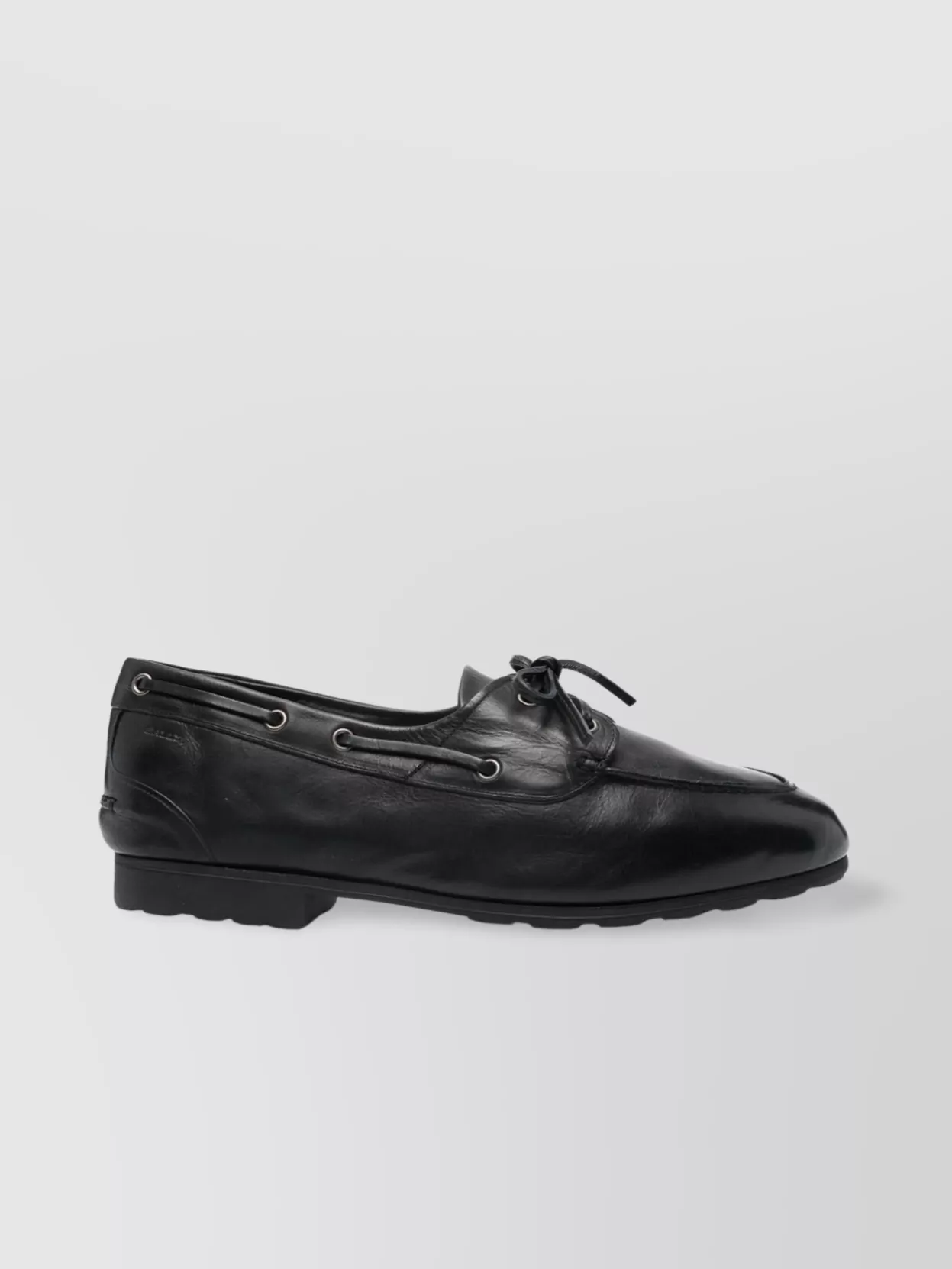 Bally Leather Loafer Almond Toe Detailing In Metallic