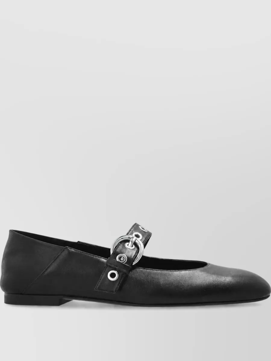 Stuart Weitzman Lamb Leather Mary Jane Ballerina Shoes
