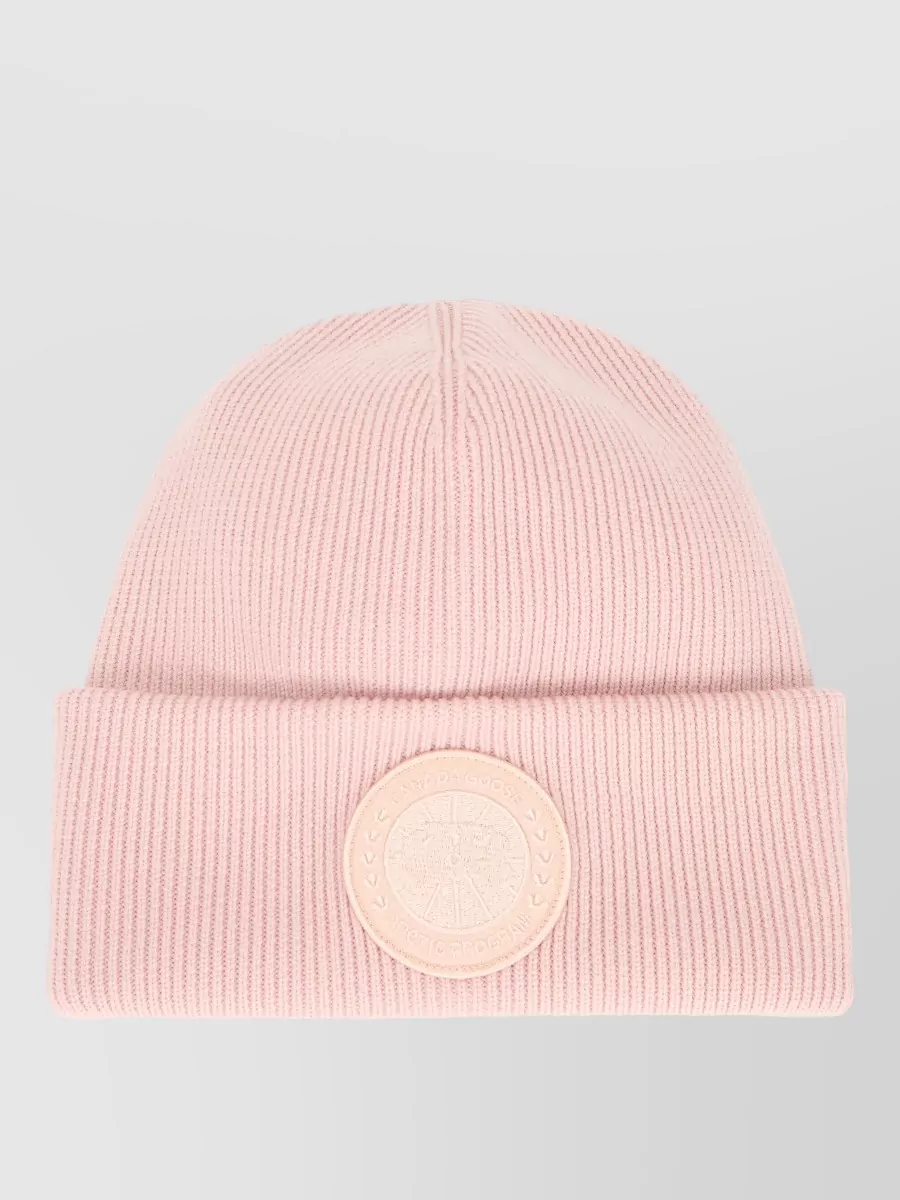 Canada Goose Arctic Ribbed Toque Hat Disc Detail