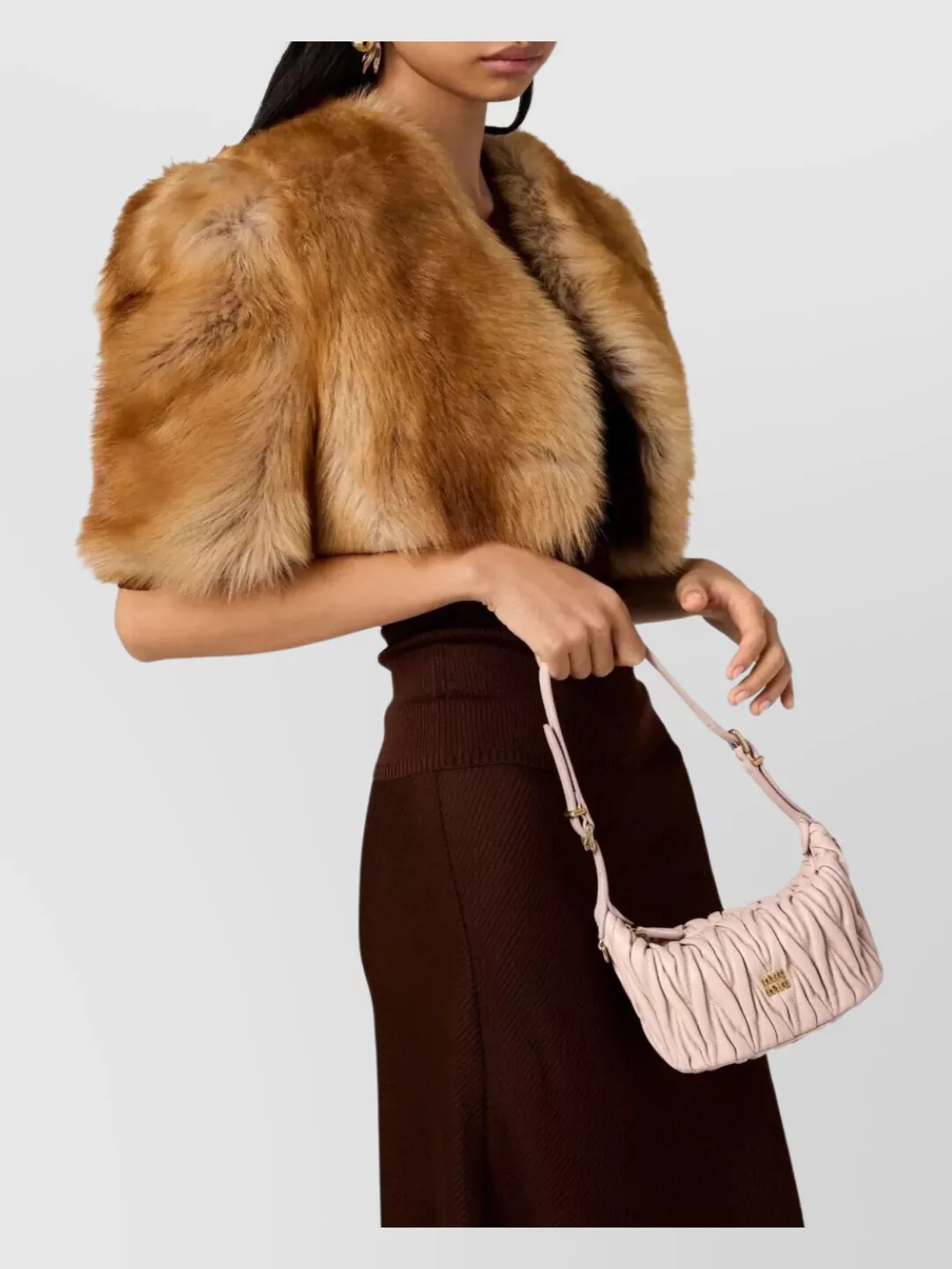 Miu Miu Quilted Nappa Leather Tote Bag In Nude