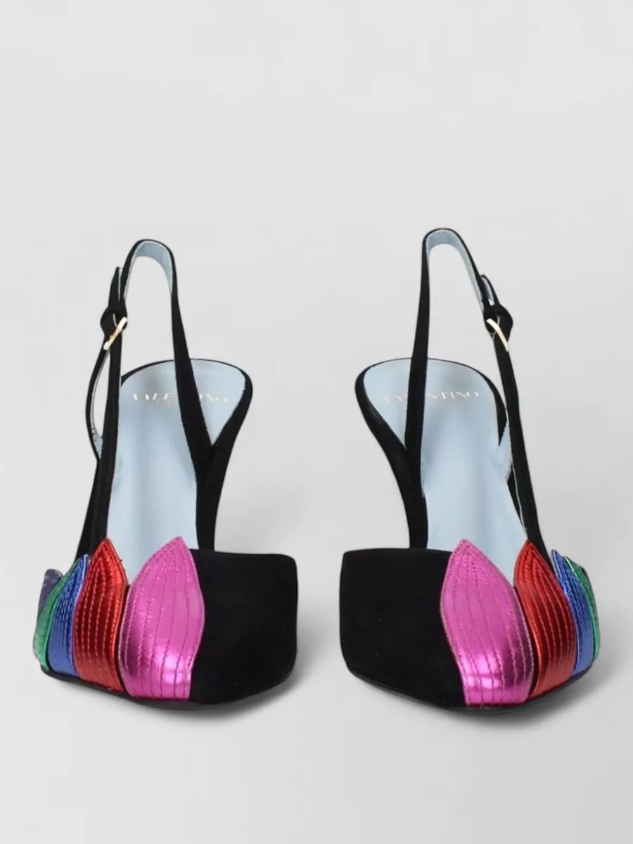 Valentino Garavani suede leather slingback high heel sandals