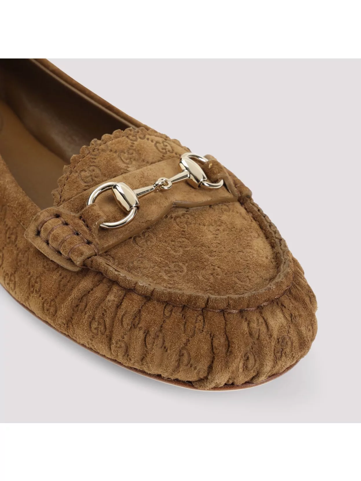 Gucci Women Biscuit Suede Loafers In Brown
