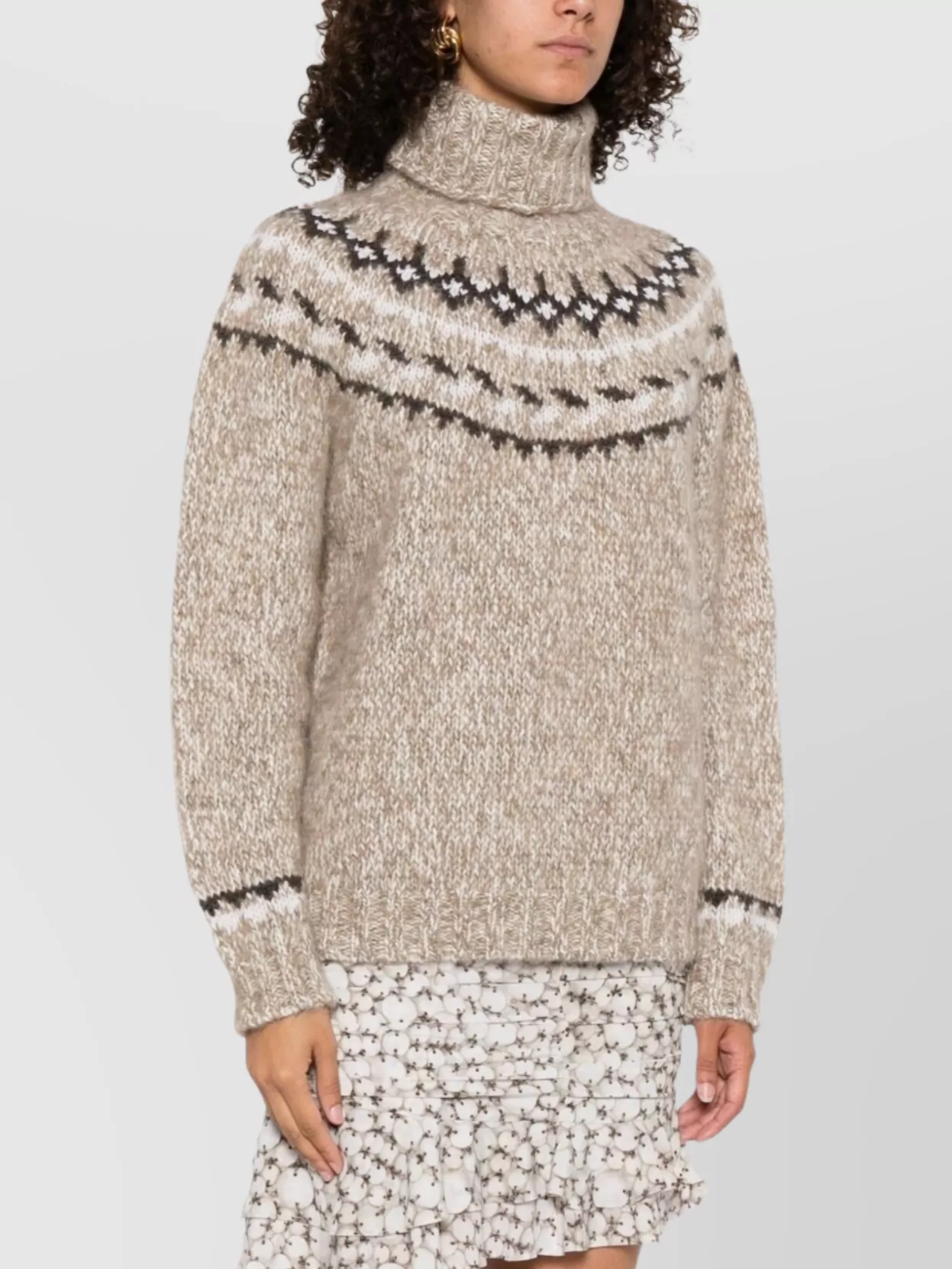 Parosh High Neck Knitwear With Fair Isle Design