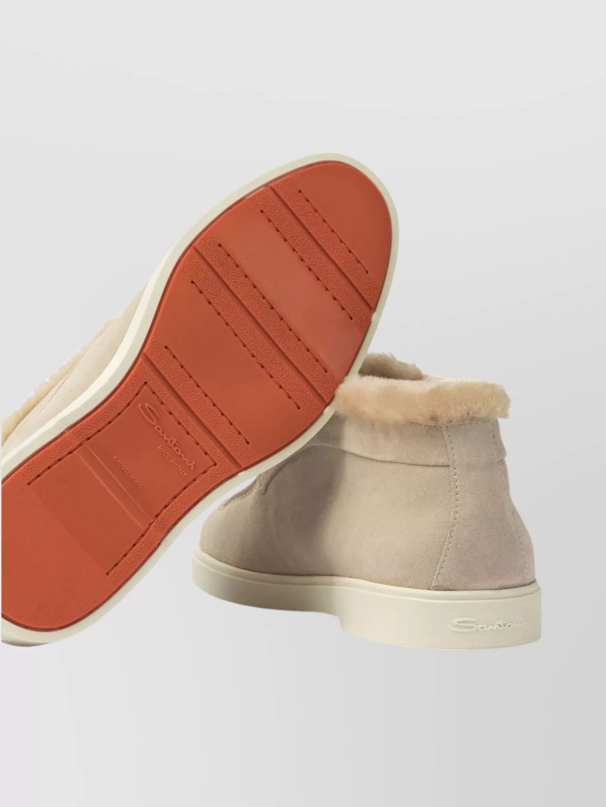 Santoni Luxe Ankle Loafers Fur Trim
