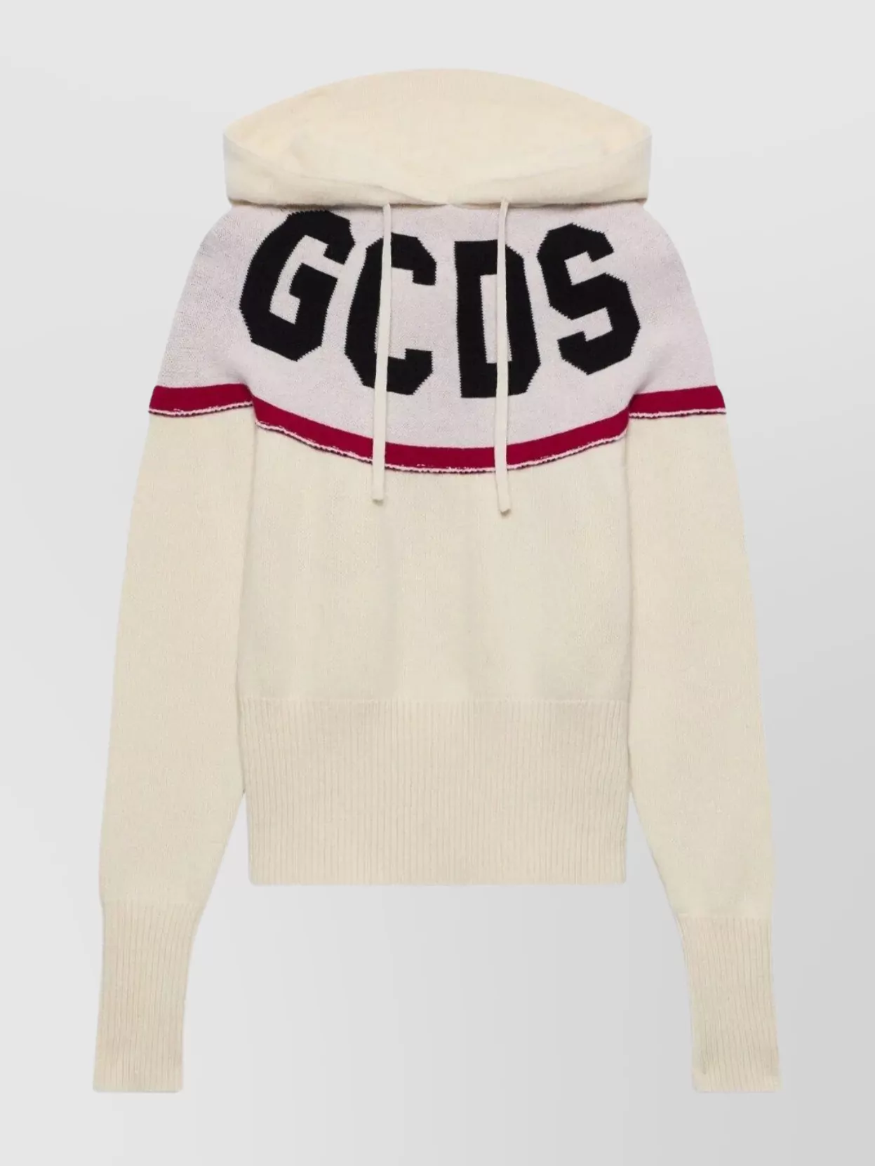 Gcds Cropped Hoodie With Logo And Hood In Metallic