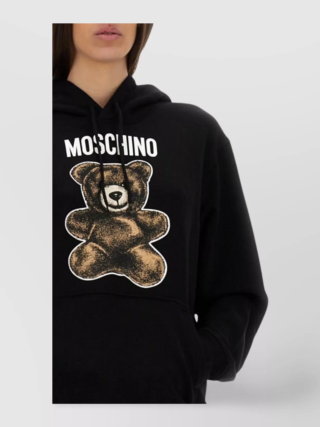 Moschino Graphic Print Hooded Kangaroo Pocket Knitwear