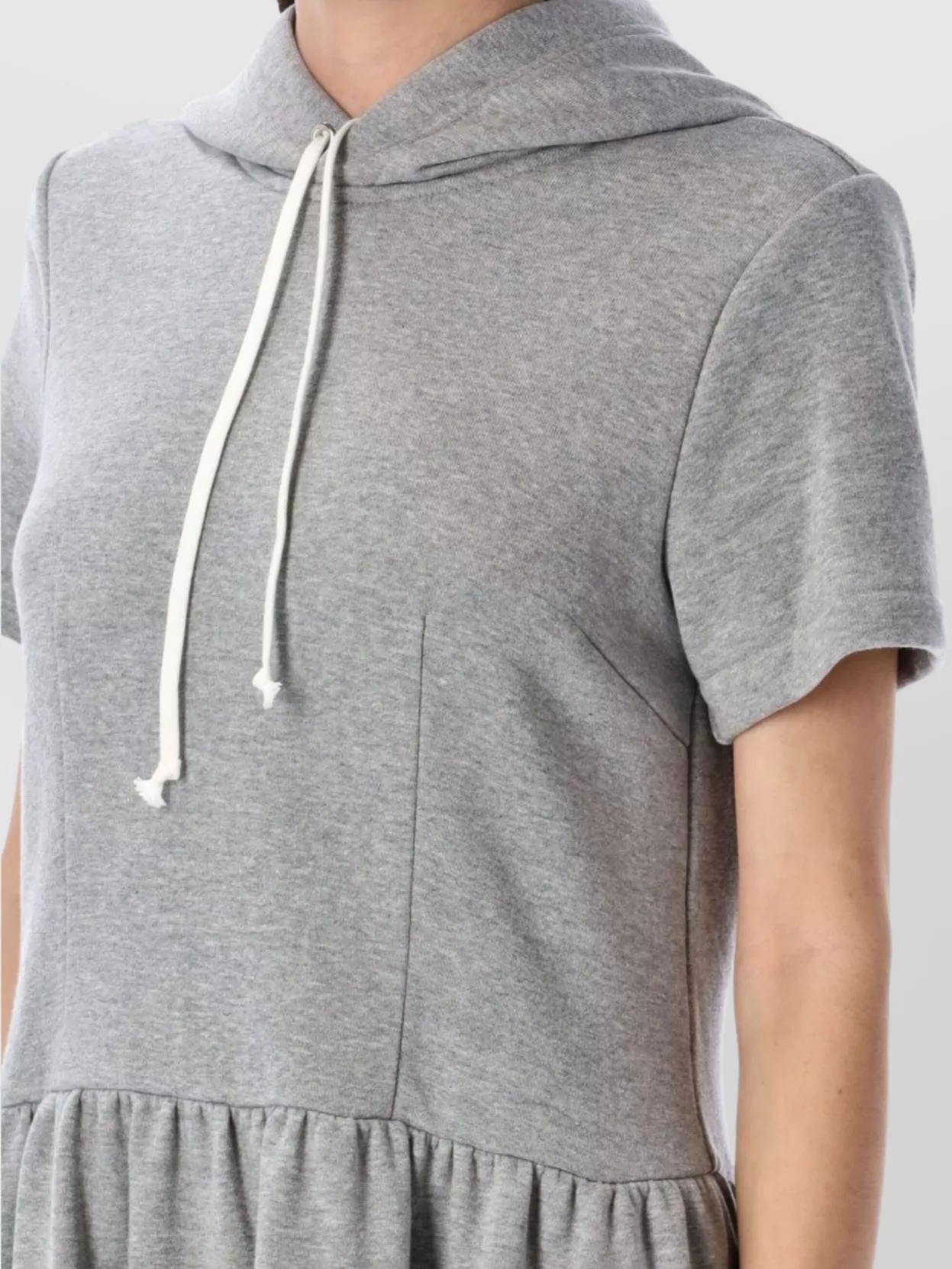 COMME DES GARÇONS HOODED DRESS WITH DRAWSTRING AND DROP WAIST