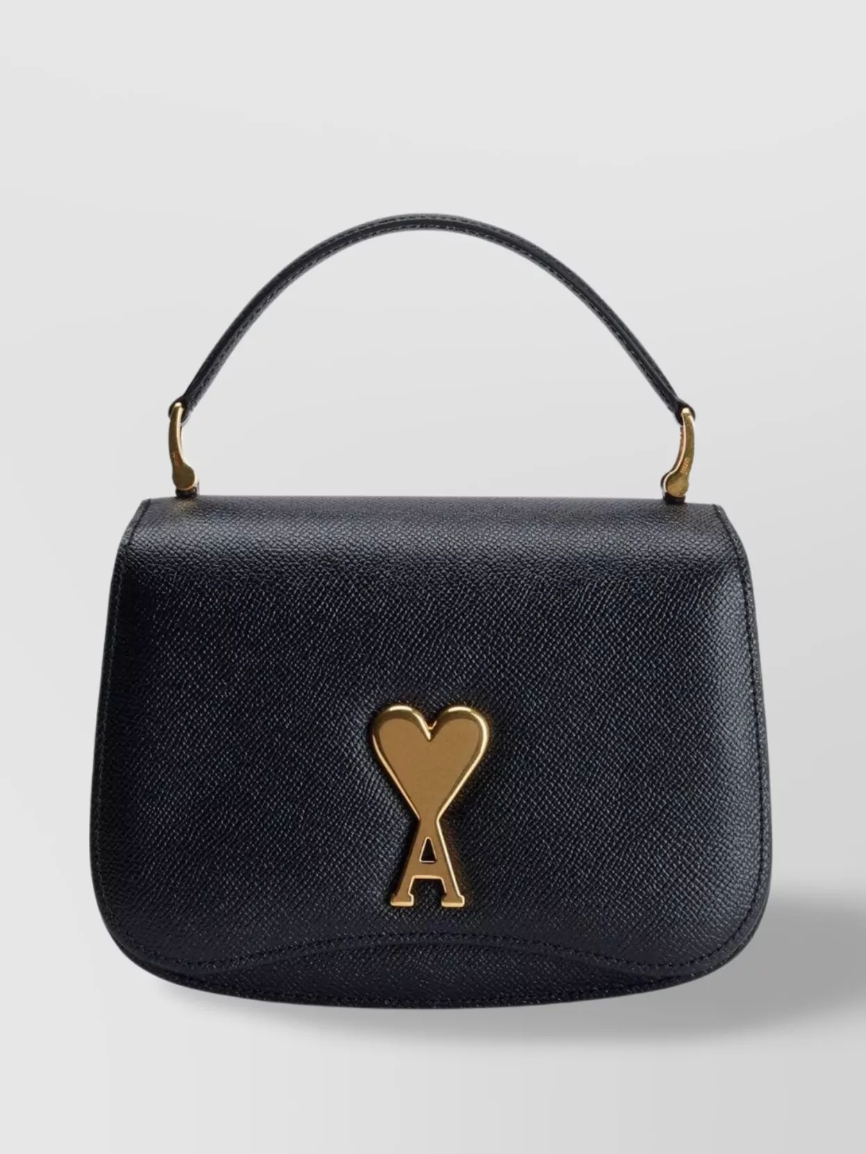 Shop Ami Alexandre Mattiussi Textured Leather Shoulder Bag In Black