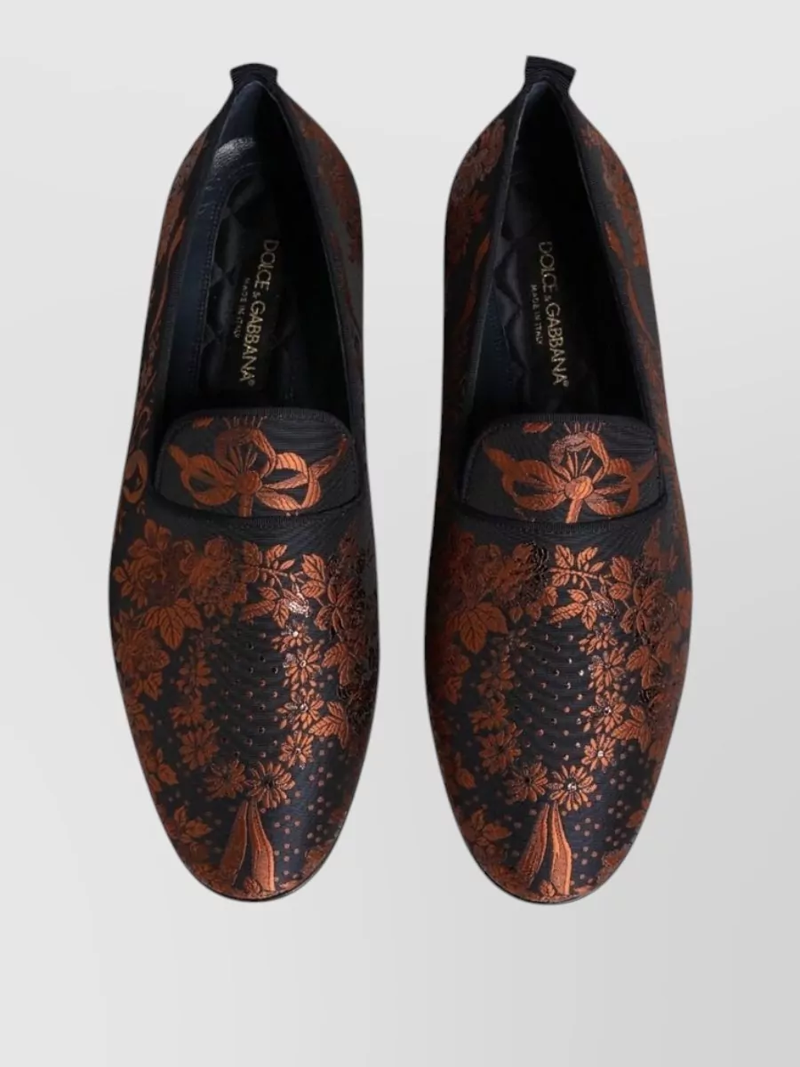 Dolce&Gabbana Floral-Pattern Slip-On Loafers