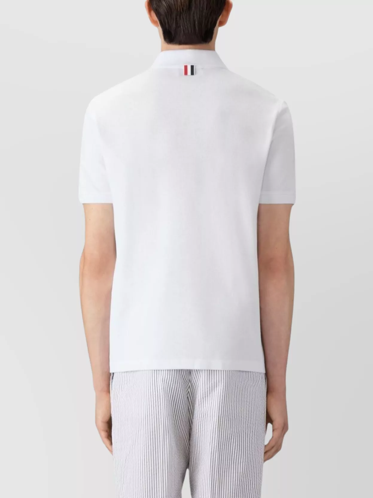 Thom Browne Cotton Polo Shirt Featuring Point Collar And Short Sleeves